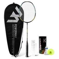 POWERMAX Nanoparticle 22 黑藍色 + 握把布 + 專用球拍袋 + 羽毛球 2入 套組, 1個, 單一商品
