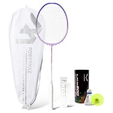 POWERMAX Power Magic 1000 粉紫色+ 握把布 + 專用球拍袋 + 羽毛球 2入組, 1個, 單一商品