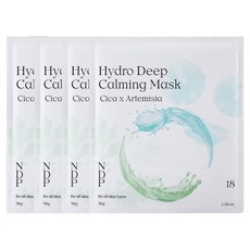 NDP 積雪草艾草水潤深層鎮靜面膜, 1入, 4個