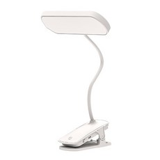 Kyhome 夾式LED學習護眼檯燈 智能觸控閱讀燈 床頭小夜燈 方頭, 白色