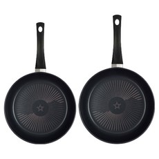 HAPPYCALL New Comfort 鑽石平底鍋2件組 B, 1套, 平底鍋24cm + 平底鍋28cm, 混和顏色