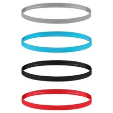 Altiora 運動頭帶 吸汗髮帶 4件組, 灰色, 天藍色, 黑色, 紅色, 1套