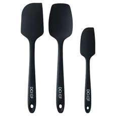 DAILYCHEF 矽膠刮刀3件組, 黑色, 1套