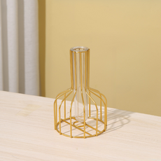 Home Mart 簡約試管造型室內裝飾花瓶 TYPE-A, 金色