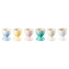 LE CREUSET 蛋座6件組 雪酪, 藍色 + 綠色 + 粉色 + 黃色 + 白色 + 灰色, 1套