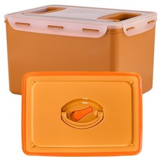 韓國 ecosense 黃土按壓式長方形密封容器 高級型, 1個, 16L