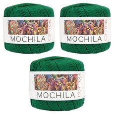 YEONIL Brand YARN Mochila 棉質編織線, 45綠色, 3個