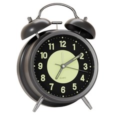 바이아 야광 알람 자명종 시계, 블랙