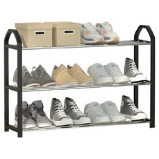 Kusso 組裝式鞋櫃收納整理架 3層 65公分, 黑色, 1個