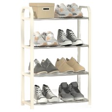 CUSSO 組裝式鞋櫃收納整理架 4層 42cm, 白色, 1個