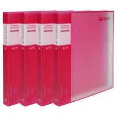 마이다스 투명화일 UV인쇄 A4 40p, 적색, 4개