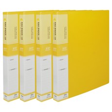 마이다스 PP칼라 O링 바인더 3공 민 2cm A4, 노랑색, 4개