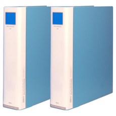 MiDAS HYUNPOONG 強力活頁夾 2孔 素面 4cm 70mm A4, 天藍色, 2個