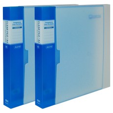 마이다스 투명화일 UV인쇄 케이스 A4 60p, 청색, 2개