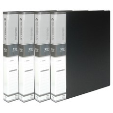 MiDAS HYUNPOONG PP彩色O型環活頁夾 3孔 素色 2cm A4, 黑色, 4個