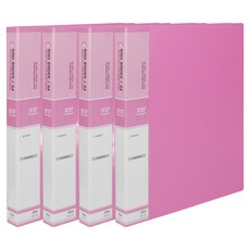 MiDAS HYUNPOONG PP彩色O型環活頁夾 3孔 素色 2cm A4, 粉紅色, 4個