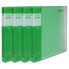 마이다스 투명 3공 링화일 UV인쇄 A4 20p, 녹색, 4개