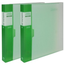 마이다스 투명화일 UV인쇄 케이스 A4 60p, 녹색, 2개