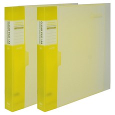 마이다스 투명화일 UV인쇄 케이스 A4 60p, 노랑색, 2개