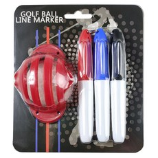 그로스팡 엠지골프 삼선 볼라이너 + 펜 3종 세트, 紅色, 1套