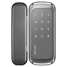 솔리티 웰콤 비밀번호전용 유리문 도어락 양문용 클립형, WGT130, 방문설치