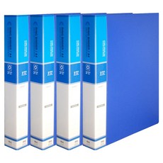 MiDAS HYUNPOONG PP彩色O型活頁夾 3孔 素色 3cm A4, 藍色, 4個