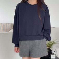 보리맘 무지 크롭 라운드 임산부 루즈핏 맨투맨 a69