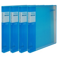 MiDAS HYUNPOONG 透明文件夾 UV印刷 A4 20頁, 藍色, 4個