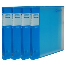 MiDAS HYUNPOONG 透明3孔活頁夾 UV印刷 A4 40p, 藍色, 4個