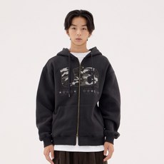 URBANAGE 男女通用貼花Logo寬鬆連帽拉鍊外套