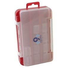 999피싱 양면 라이트 게임 루어 낚시 미노우 웜 지그헤드 채비 소품 보관 수납 통, 1개, 레드