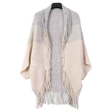 디멜디 여성용 태슬 니트 숄 망토