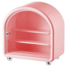 順潛 迷你收藏系列 壓克力圓形收納展示盒, 粉紅色