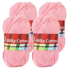brandyarn Milky Cotton 紅標編織線, 66 粉色, 4個