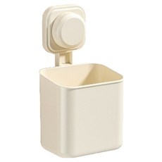 무타공 흡착 물빠짐 수저통, 아이보리, 1개