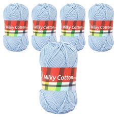 brandyarn Milky Cotton 紅標編織線, 5個, 08 淺藍色