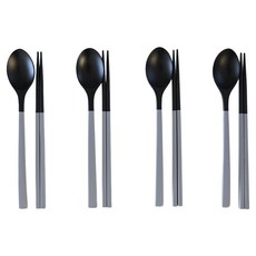 정통 옻칠 블랙 수저 4인 세트, 블루, 1세트, 숟가락 4p + 젓가락 4p