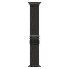 YUNMI 精鋼編織米蘭尼斯錶帶 免裁剪金屬錶帶/腕帶 46mm, 1個, 黑色