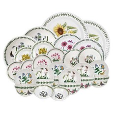 PORTmeIRION 波特玫琳恩 植物園6人份餐具組 28件組, 1套, 顏色隨機, 新款飯碗 6個 + 新款湯碗 6個 + 大盤 2個 + 小盤  2個 + 麵包盤 4個 + 義大利麵碗  2個 + 燕麥碗  2個 + 新款碗  2個 + 中型盤 2個