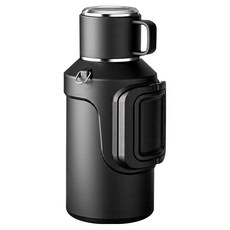 Kyhome 戶外大容量過濾茶隔隨行保溫壺/316不鏽鋼保溫杯/運動水壺, 1個, 黑色, 1500ml