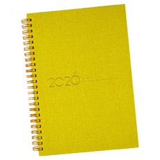 conifer 綠的事務 2026年苧麻雙線圈橫式週誌, 1個, 春黃色