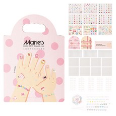 Maries 兒童指甲貼紋身貼套組, 指甲貼 6個 + 紋身貼 3個 + 穿戴甲 2個 + 說明書 + 點膠 3個 + 果凍膠 8個 + 指甲片 5個 + DIY裝飾套裝 + 鑷子, 1套