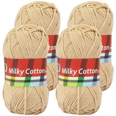 brandyarn Milky Cotton 紅標編織線, 18號 米色, 4個