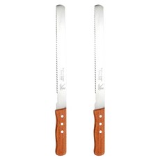 Edish 不鏽鋼麵包刀/吐司刀/粗齒刀, 2個, 原木 + 銀色