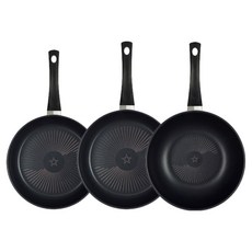 HAPPYCALL New Comfort 鑽石平底鍋 3件組, 1套, 棕色, 24cm平底鍋 + 28cm平底鍋 + 28cm炒鍋