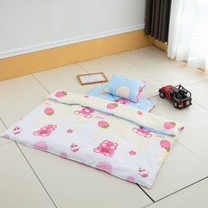 愛北鼻 天絲萊賽爾止滑睡墊3件組 台灣製, 冰淇淋熊熊