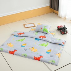 愛北鼻 3M天絲止滑睡墊3件組 台灣製, 灰恐龍帝國