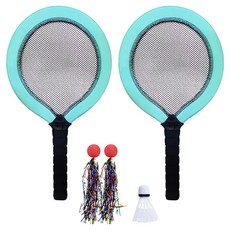 新手羽球拍2入 + 球2入 + 羽毛球組, 薄荷綠, 1套