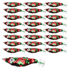 亮片章魚閃亮大眼M2木蝦, 紅綠色, 10g, 25個