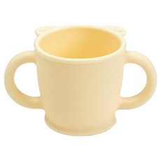 OrganicFactory 幼兒用矽膠小熊雙耳杯, 1個, 170ml, 奶油色